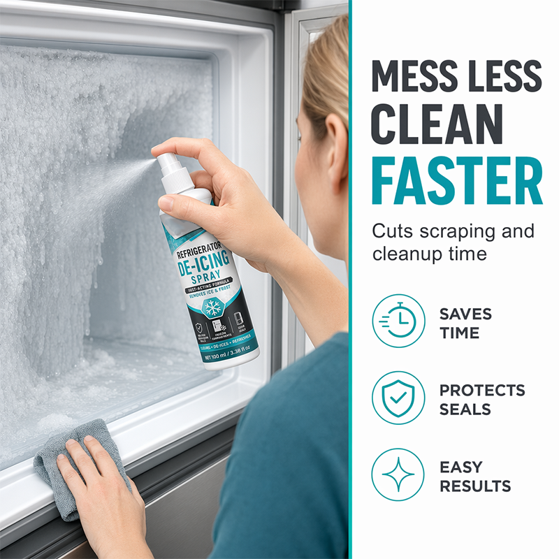 🧊 Freezer Defrosting Spray – Helps Loosen Ice & Frost Buildup❄️