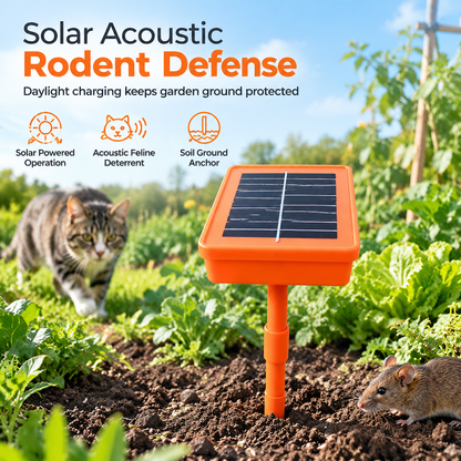 ☀️ Solar-Powered Garden Rodent Deterrent – Cat Sound Device❄️