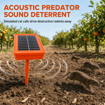☀️ Solar-Powered Garden Rodent Deterrent – Cat Sound Device❄️