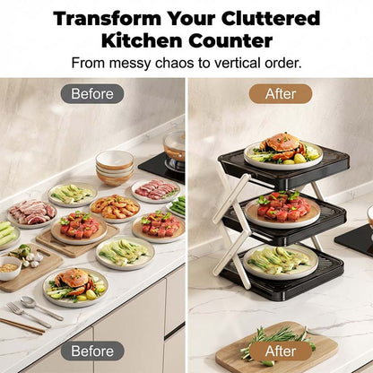 🍽️ 50% OFF NOW! 📦 4-Tier Bowl Storage Rack – Foldable, Stable & Maximizes Your Kitchen Space