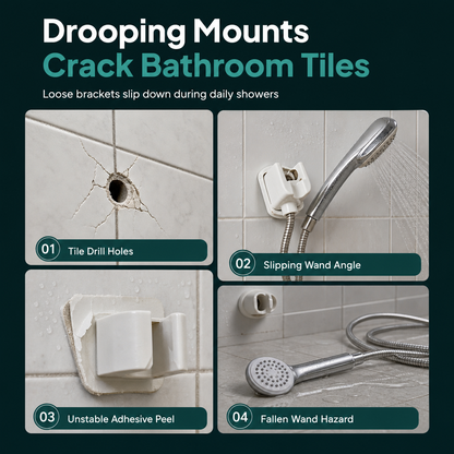🚿 No-Drill Shower Head Holder – Flexible Arm & Adjustable Angles❄️