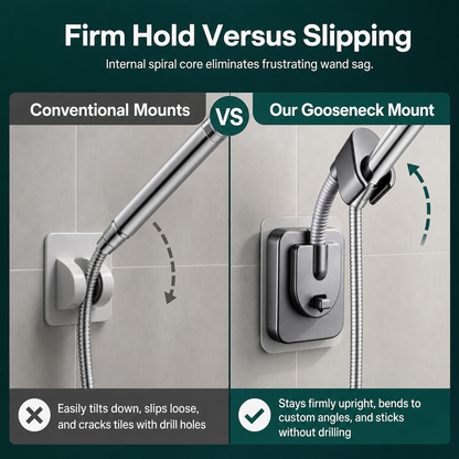 🚿 No-Drill Shower Head Holder – Flexible Arm & Adjustable Angles❄️