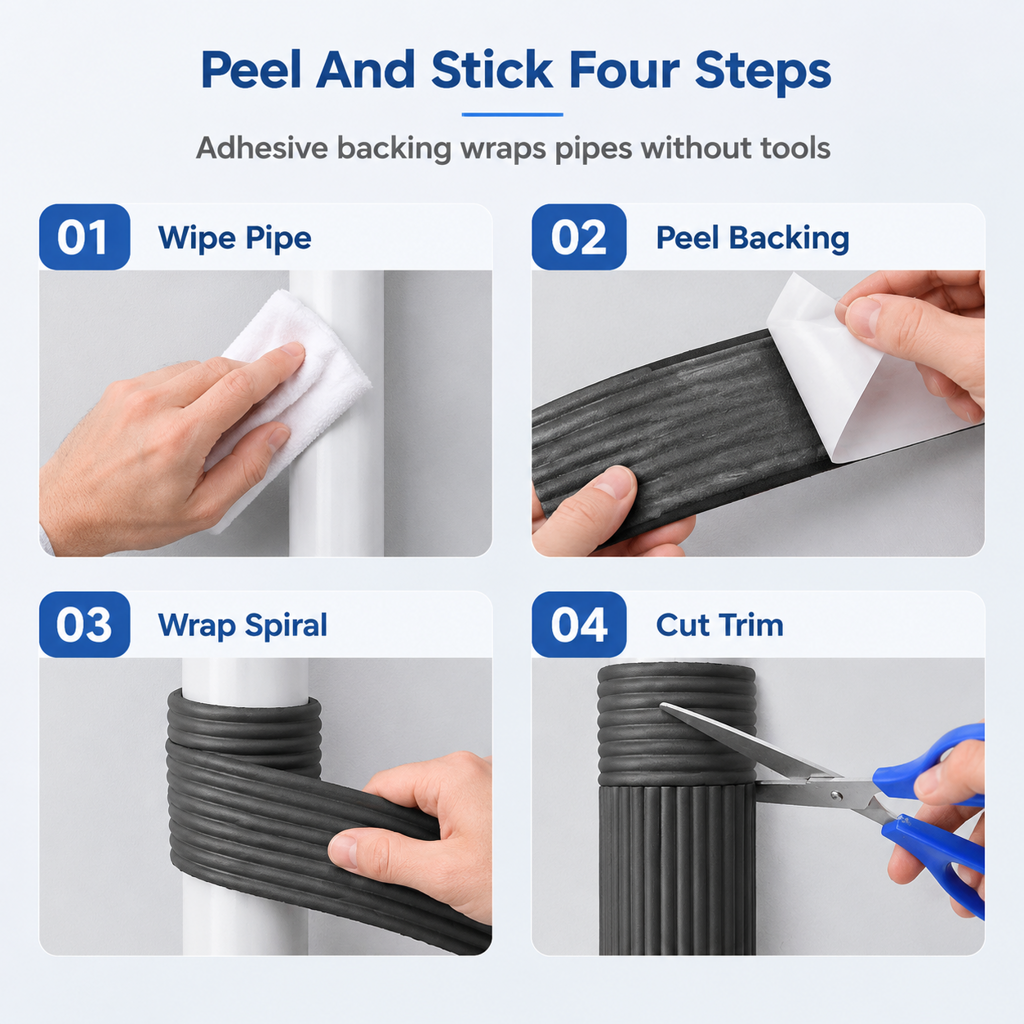 Adhesive Pipe Insulation Wrap Outdoor Winter Anti Freeze Thermal Foam Sleeve for Water and Solar Pipes⏳
