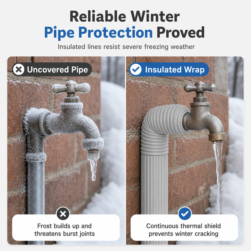 ❄️ Self-Adhesive Foam Pipe Insulation Wrap – Easy Peel & Stick ❄️