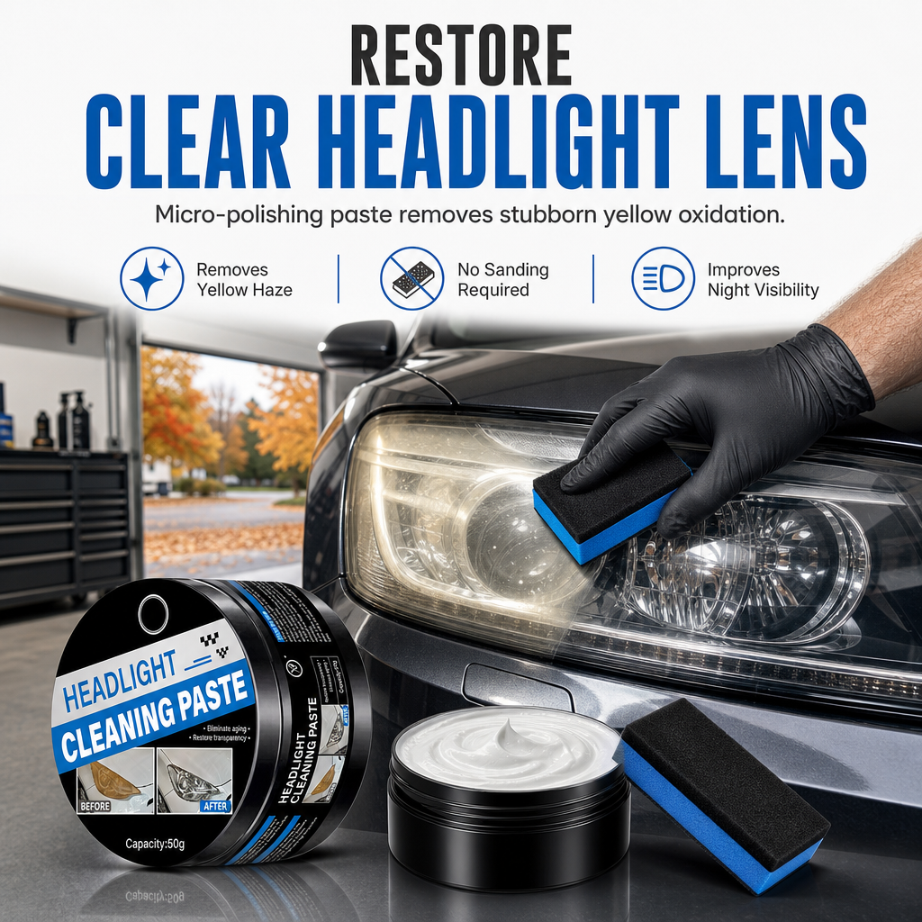 🚗Car Headlight Restoration Paste and Polishing Cream for Removing Oxidation Yellowing and Haziness⏳