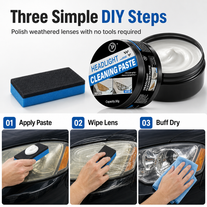 🚗Car Headlight Restoration Paste and Polishing Cream for Removing Oxidation Yellowing and Haziness⏳