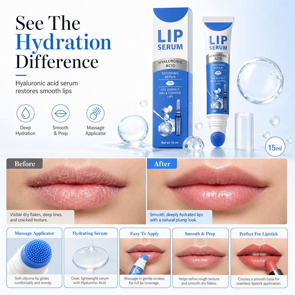 Moisturizing Lip Balm Serum for Hydrating Lip Care and Reducing Lip Lines 15ml⏳