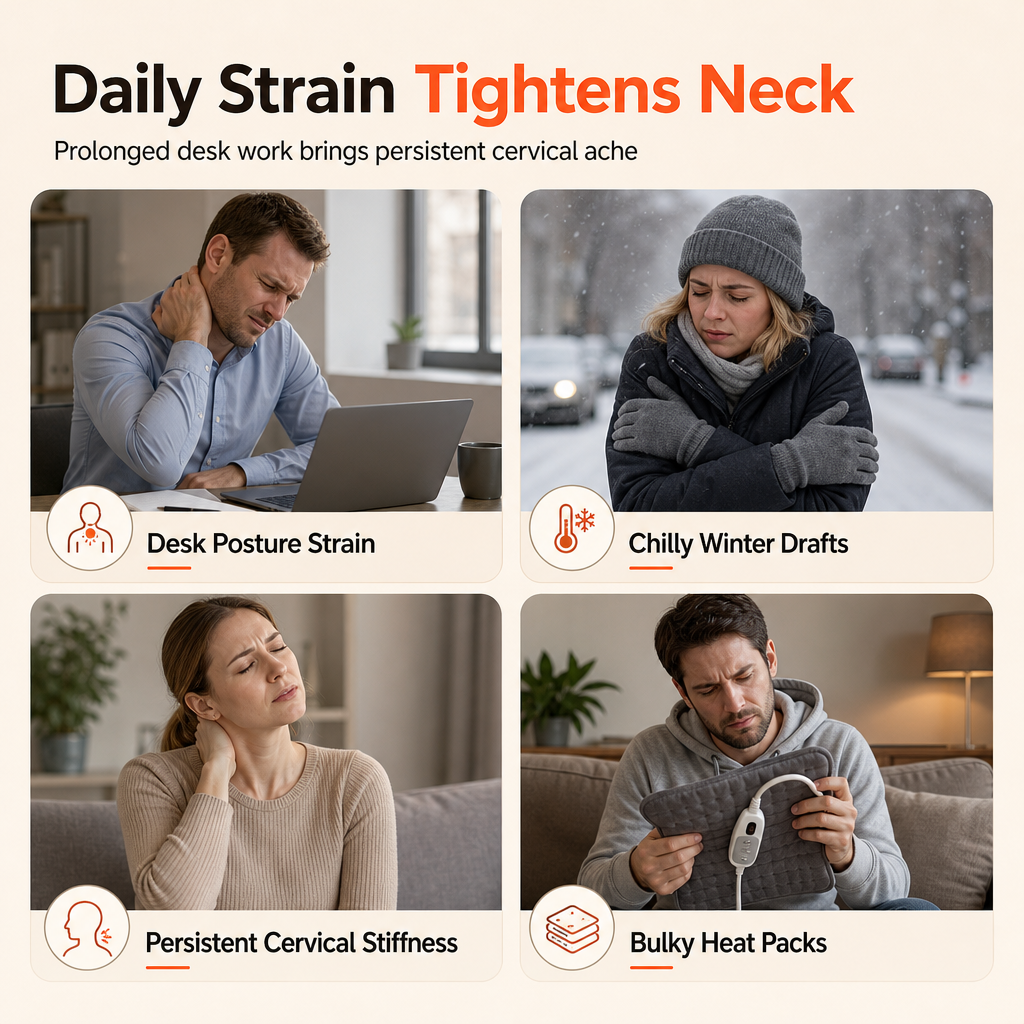 🔥 50% OFF ⏰ Heated Neck Wrap – Rechargeable Heating & Massage Scarf 💆‍♀️