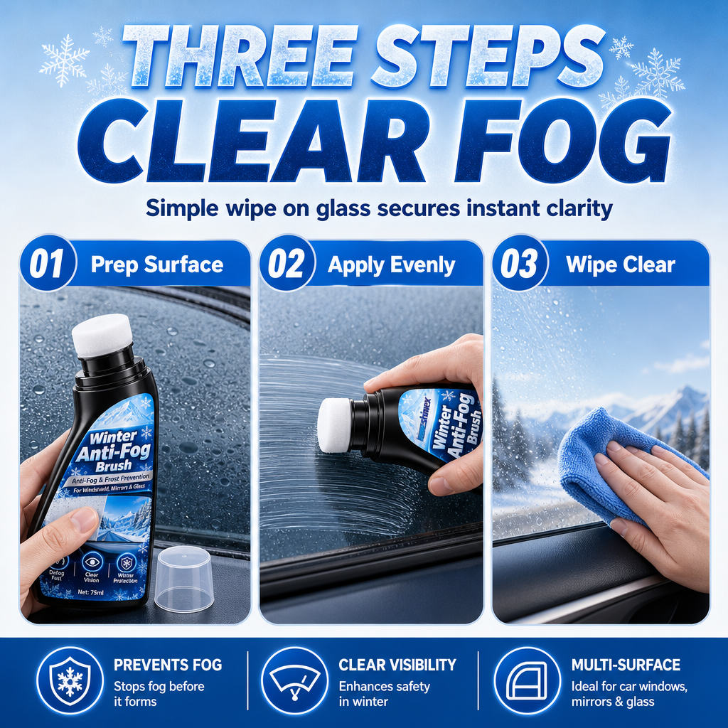 65ml Car Glass Anti Fog and Anti Freeze Paste Winter Defogging and Anti Condensation Cream for Windshield and Rearview Mirror⏳