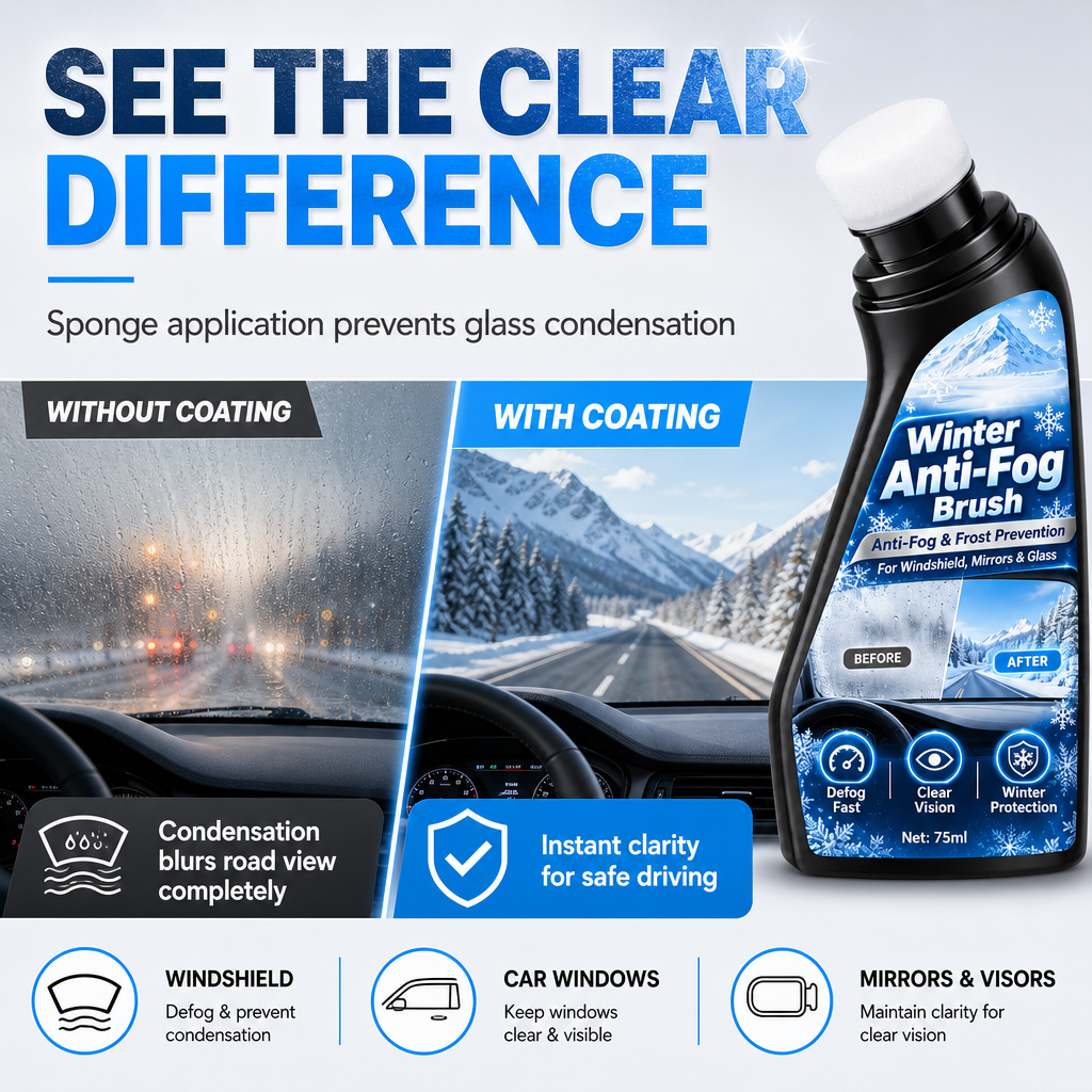 65ml Car Glass Anti Fog and Anti Freeze Paste Winter Defogging and Anti Condensation Cream for Windshield and Rearview Mirror⏳